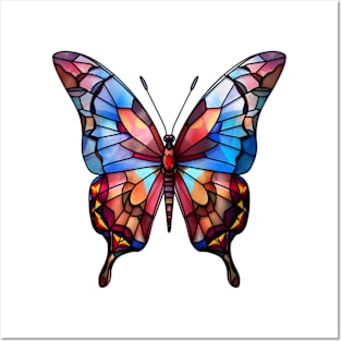 Stained Glass Colorful Butterfly #1 Posters and Art